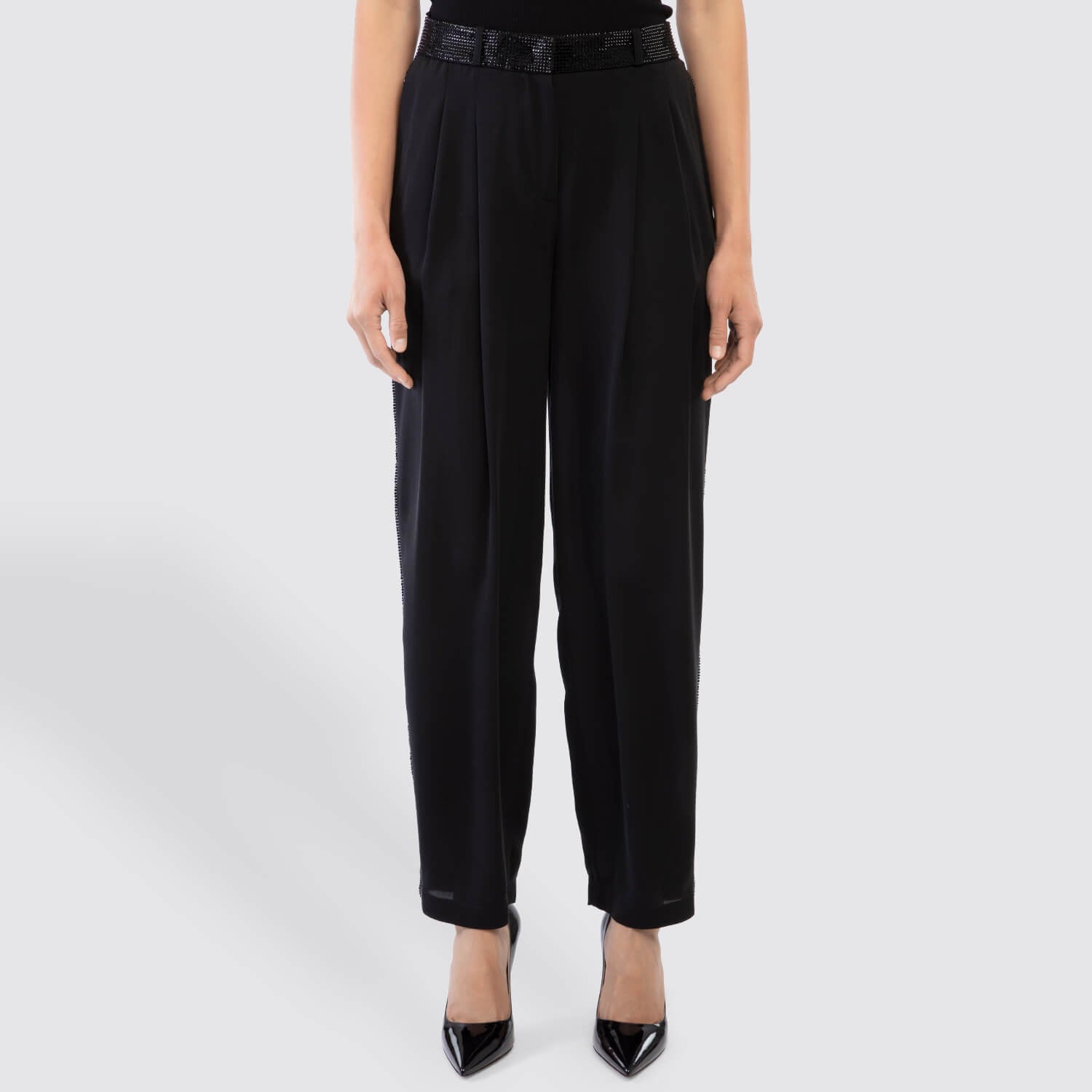 Giorgio Armani Georgette Trousers with Crystals View 1