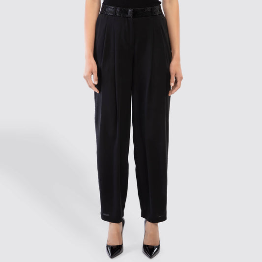 Giorgio Armani Georgette Trousers with Crystals View 1