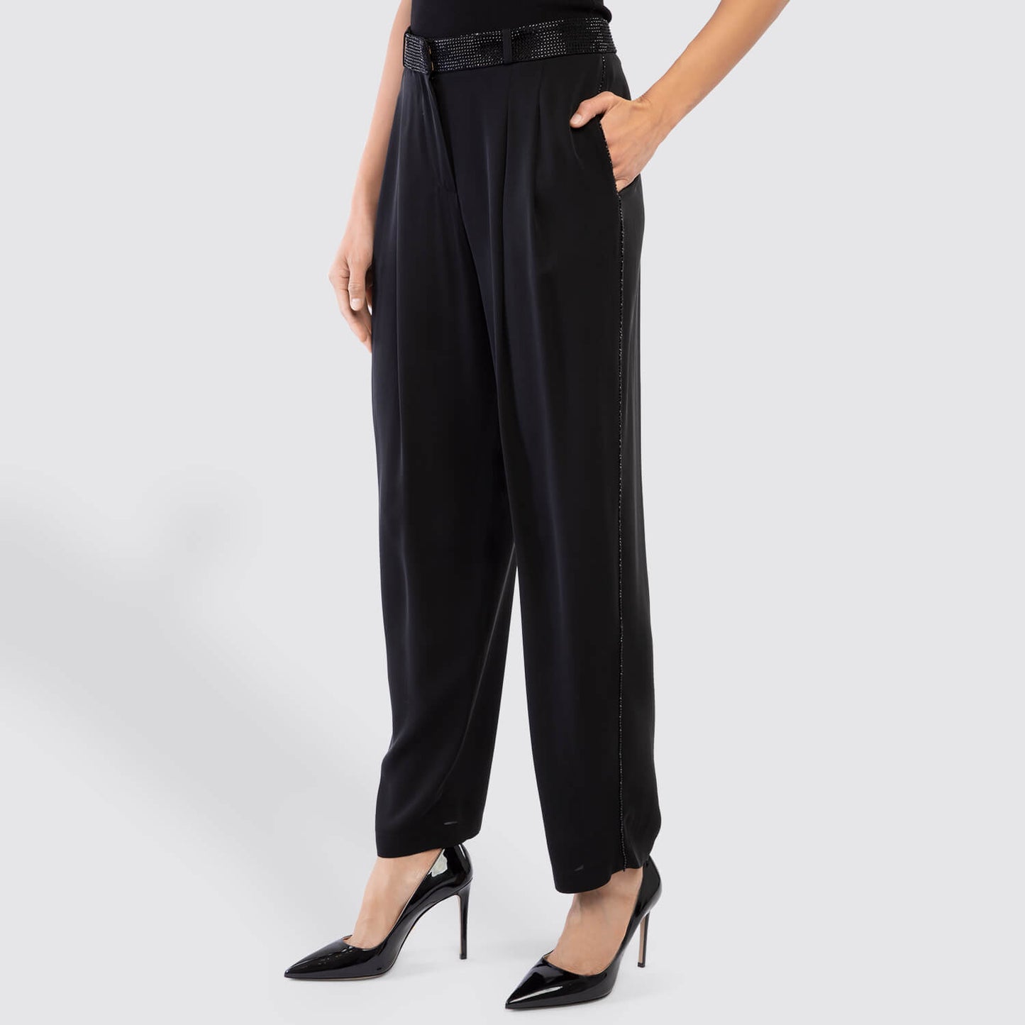 Giorgio Armani Georgette Trousers with Crystals View 2