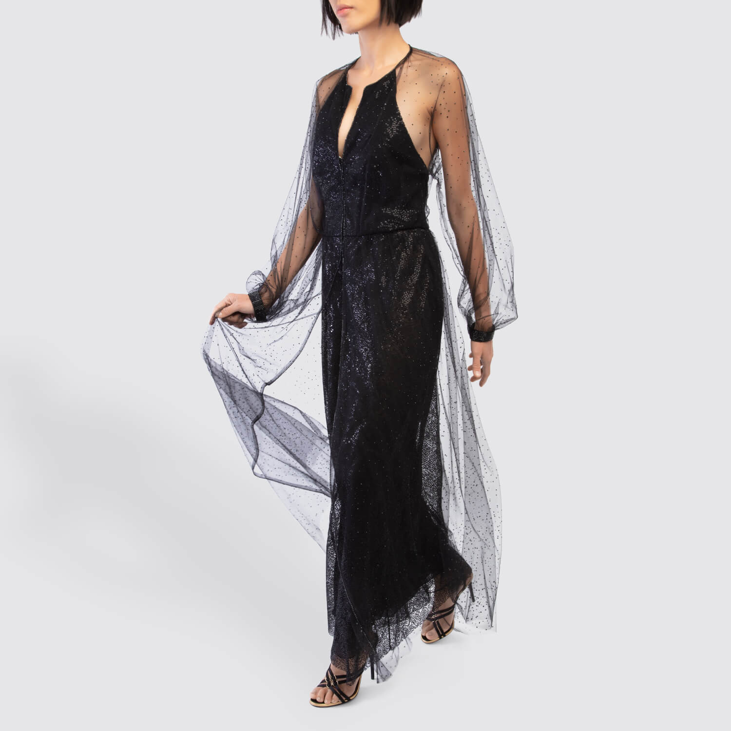 Giorgio Armani Silk and Tulle Gown with Rhinestones View 4