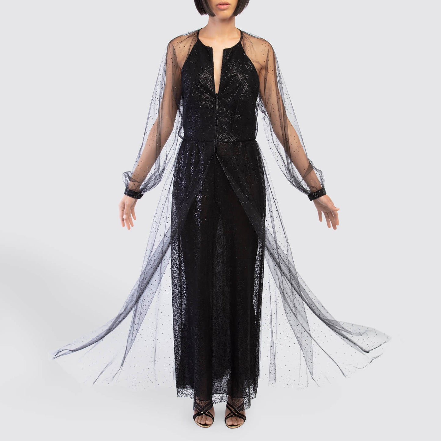 Giorgio Armani Silk and Tulle Gown with Rhinestones View 5