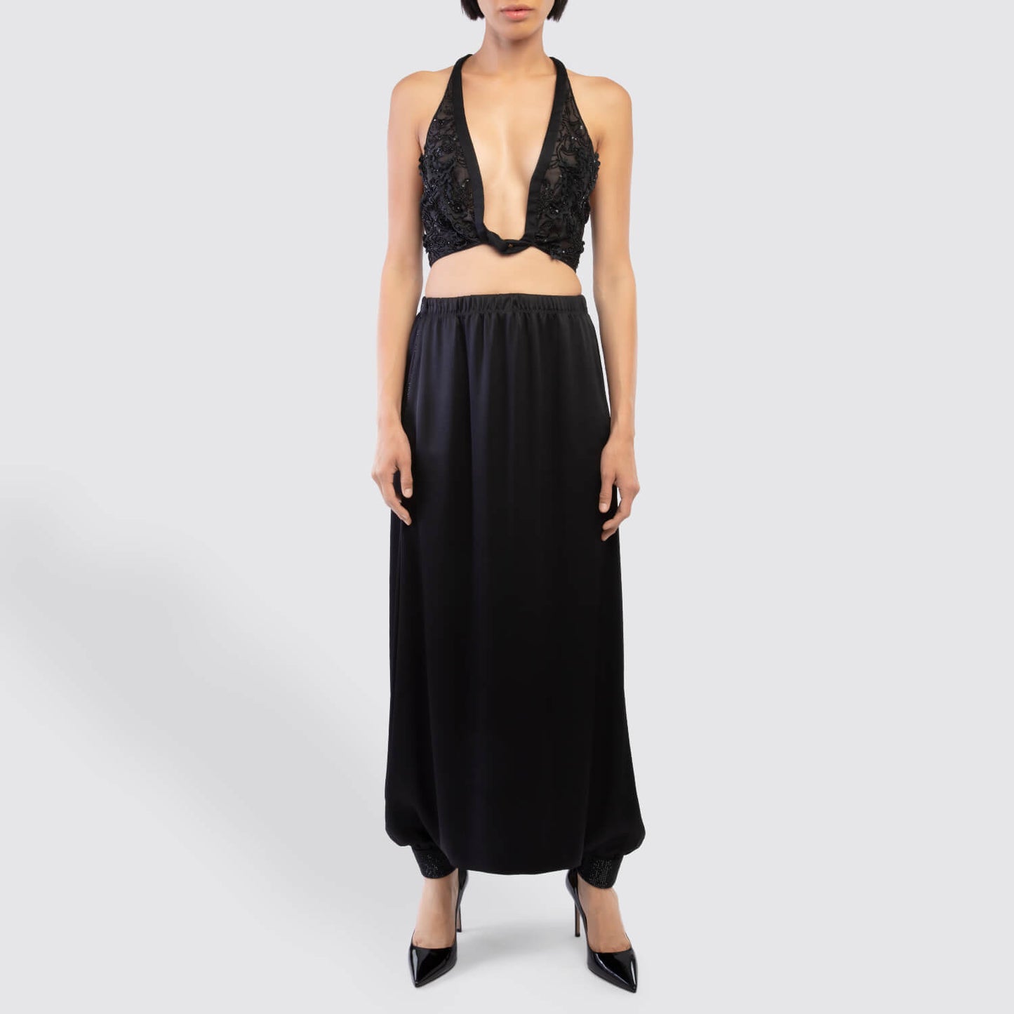 Giorgio Armani Silk and Rhinestone Skirt Trouser View 4