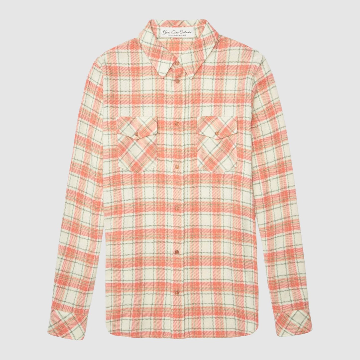 God's True Cashmere Redrock Tartan Cashmere Shirt