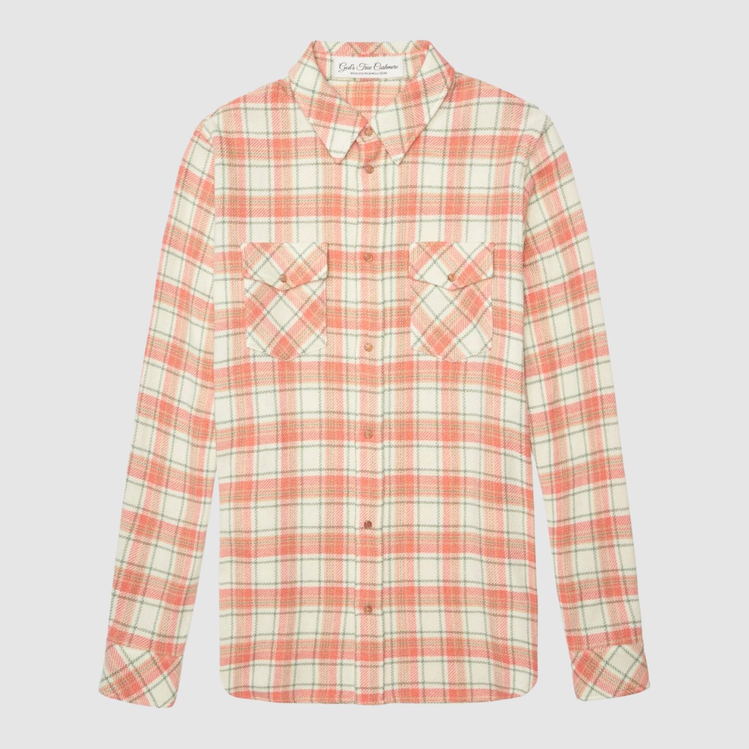 God's True Cashmere Redrock Tartan Cashmere Shirt