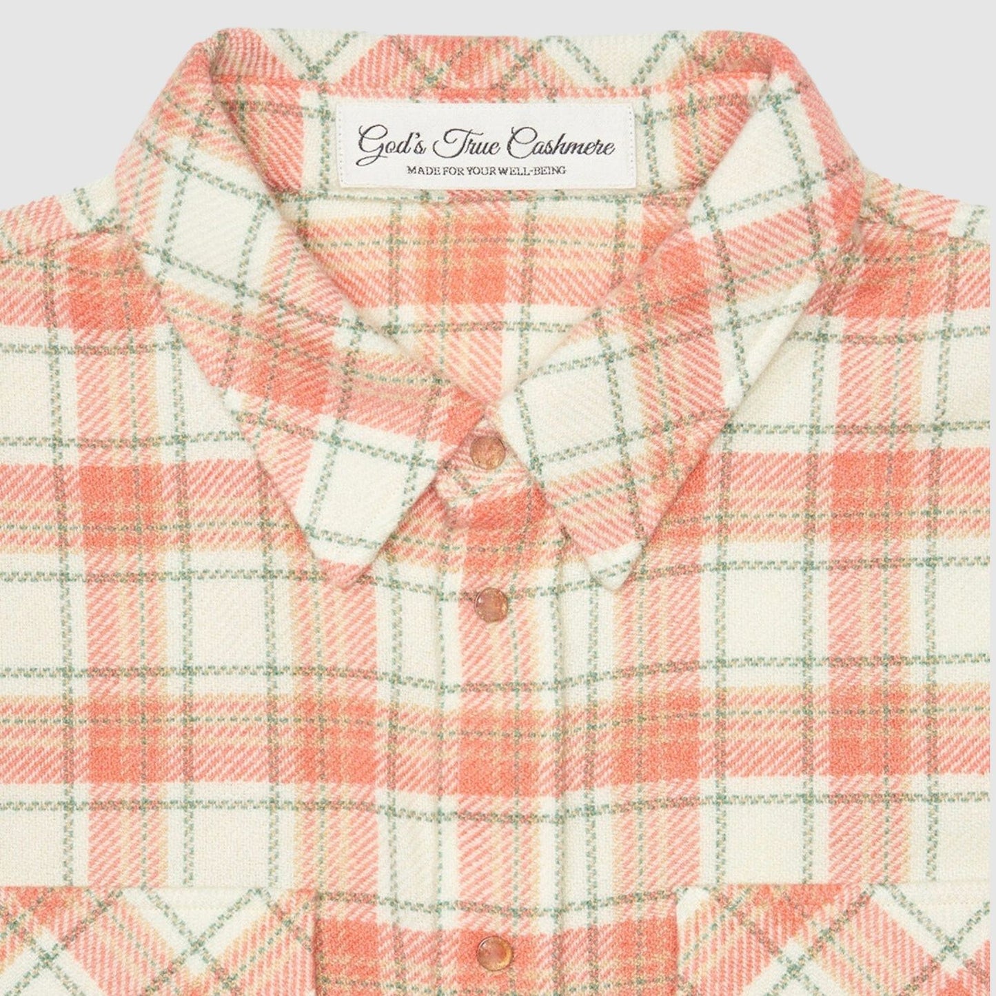 God's True Cashmere Redrock Tartan Cashmere Shirt