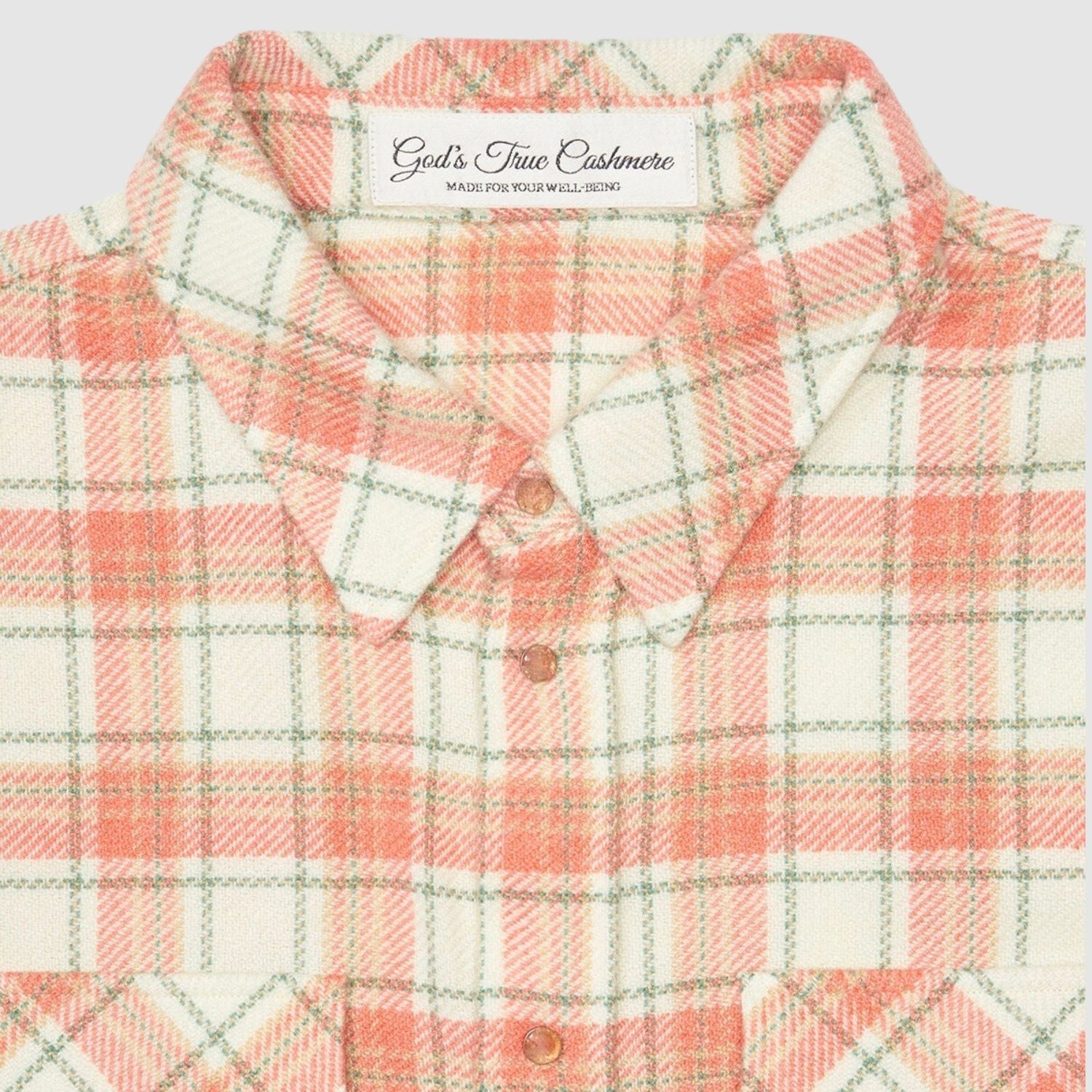 God's True Cashmere Redrock Tartan Cashmere Shirt