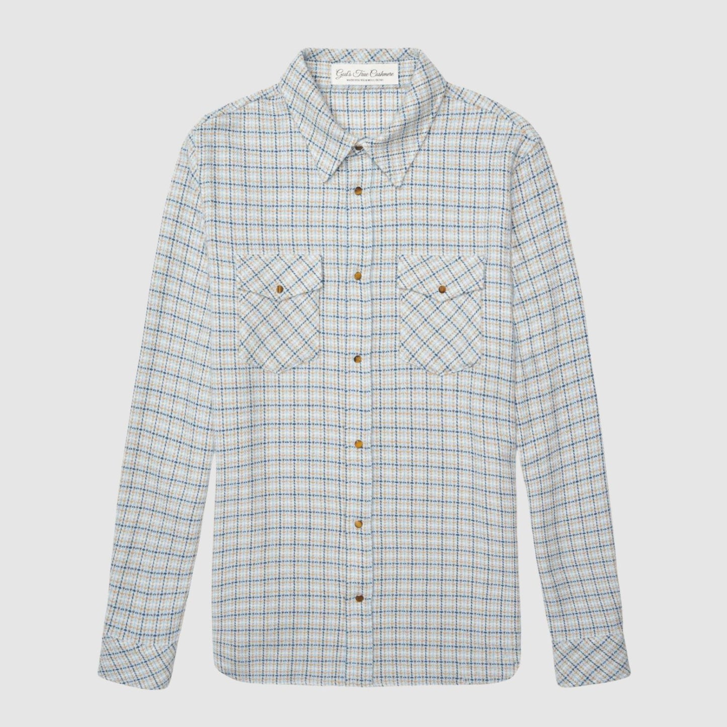 God's True Cashmere River Tartan Cashmere Shirt