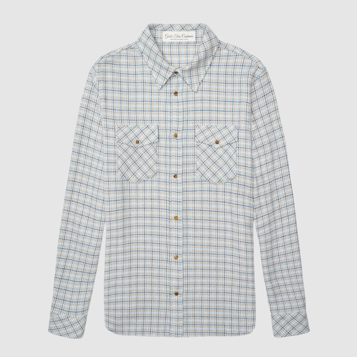 God's True Cashmere River Tartan Cashmere Shirt