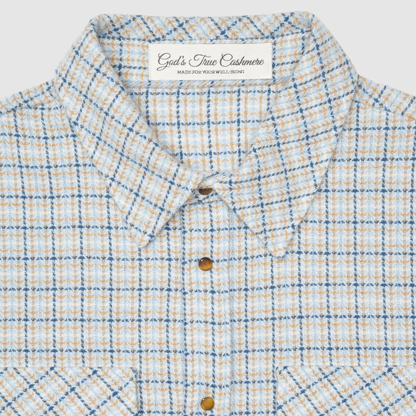 God's True Cashmere River Tartan Cashmere Shirt