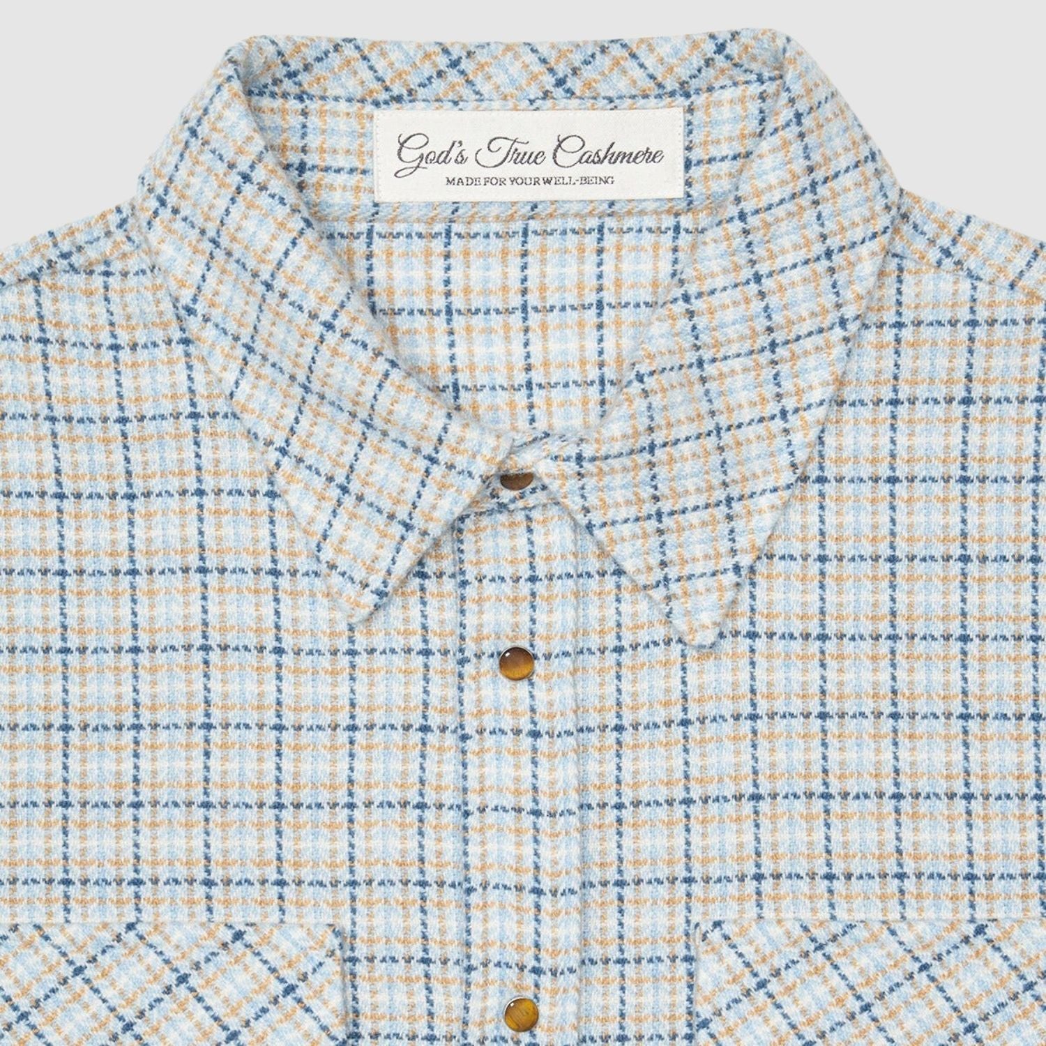 God's True Cashmere River Tartan Cashmere Shirt