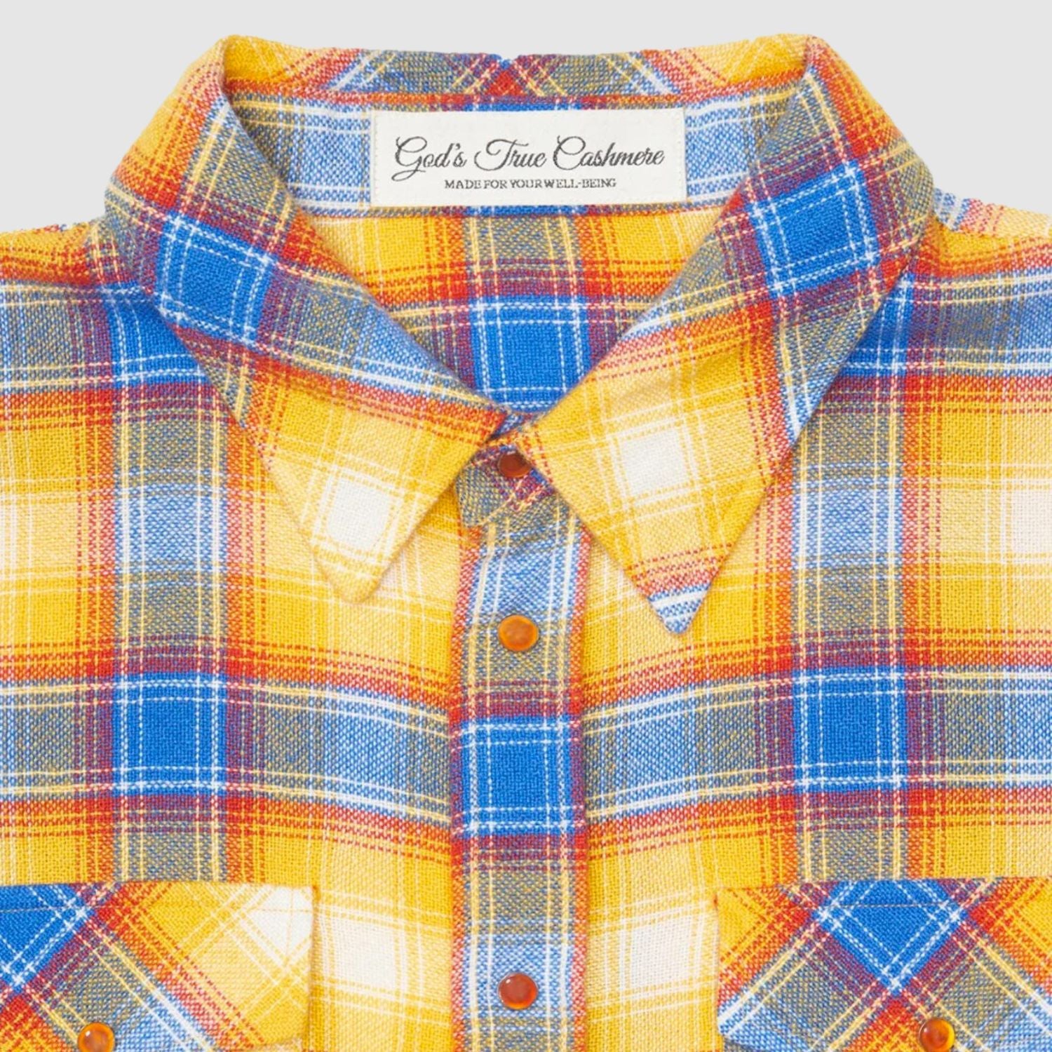 God's True Cashmere Canyon Sunrise Tartan Cashmere Shirt