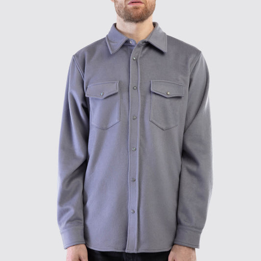 God's True Cashmere Soft Grey Labradorite Cashmere Shirt View 1