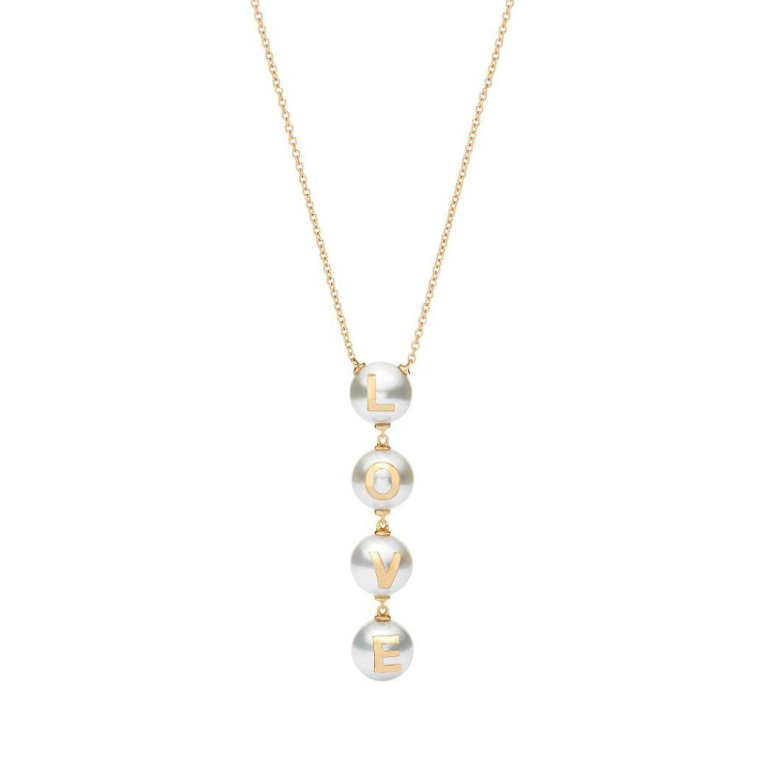 Wilfredo Rosado Gold Love Pearl Necklace