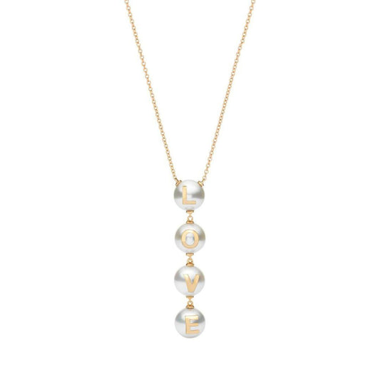 Wilfredo Rosado Gold Love Pearl Necklace