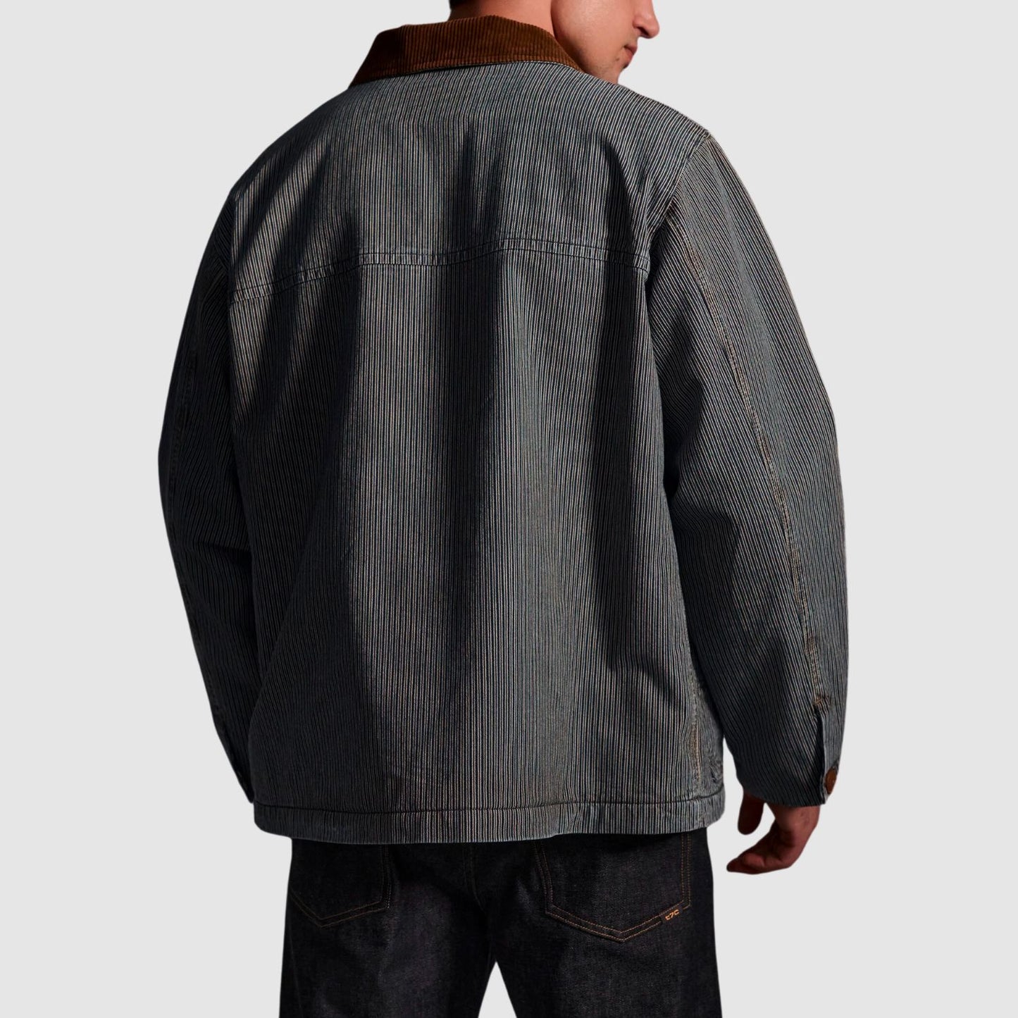 The Seven Continents The Hiro Jacket In Indigo Stripe_SEVNM259002