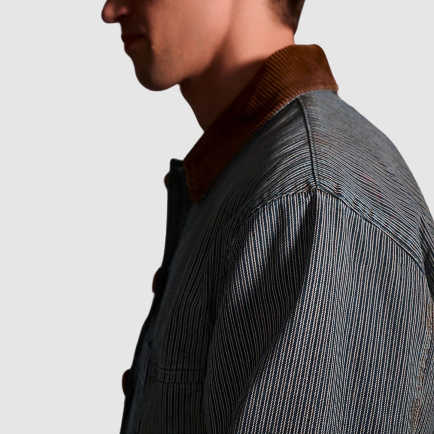The Seven Continents The Hiro Jacket In Indigo Stripe_SEVNM259002