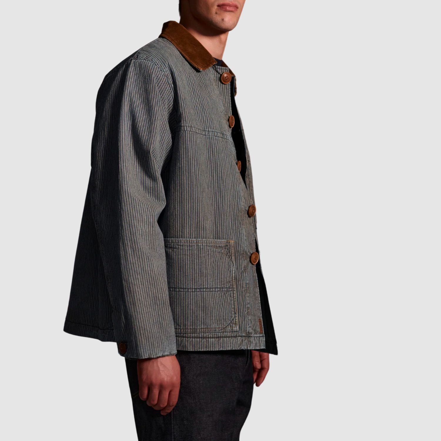 The Seven Continents The Hiro Jacket In Indigo Stripe_SEVNM259002