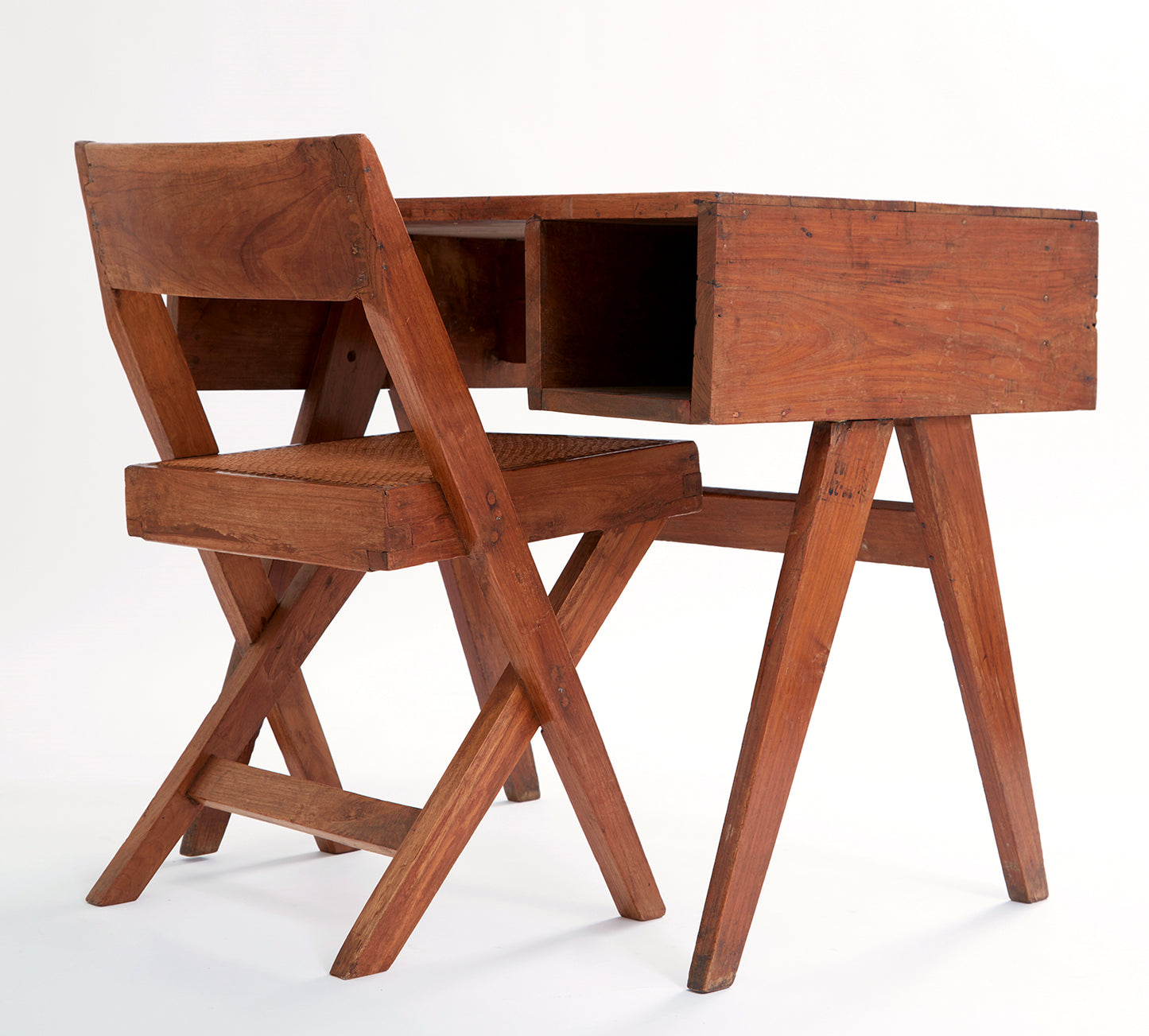 Pierre Jeanneret Library Writing Desk and Chair