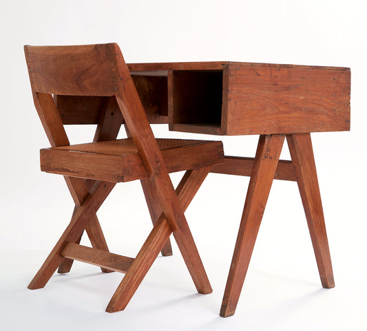 Pierre Jeanneret Library Writing Desk and Chair