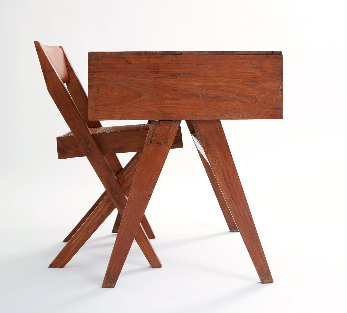 Pierre Jeanneret Library Writing Desk and Chair