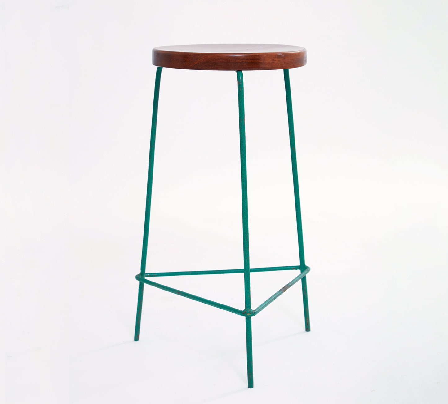 Pierre Jeanneret Stools in Teak and Iron (Set of 6)