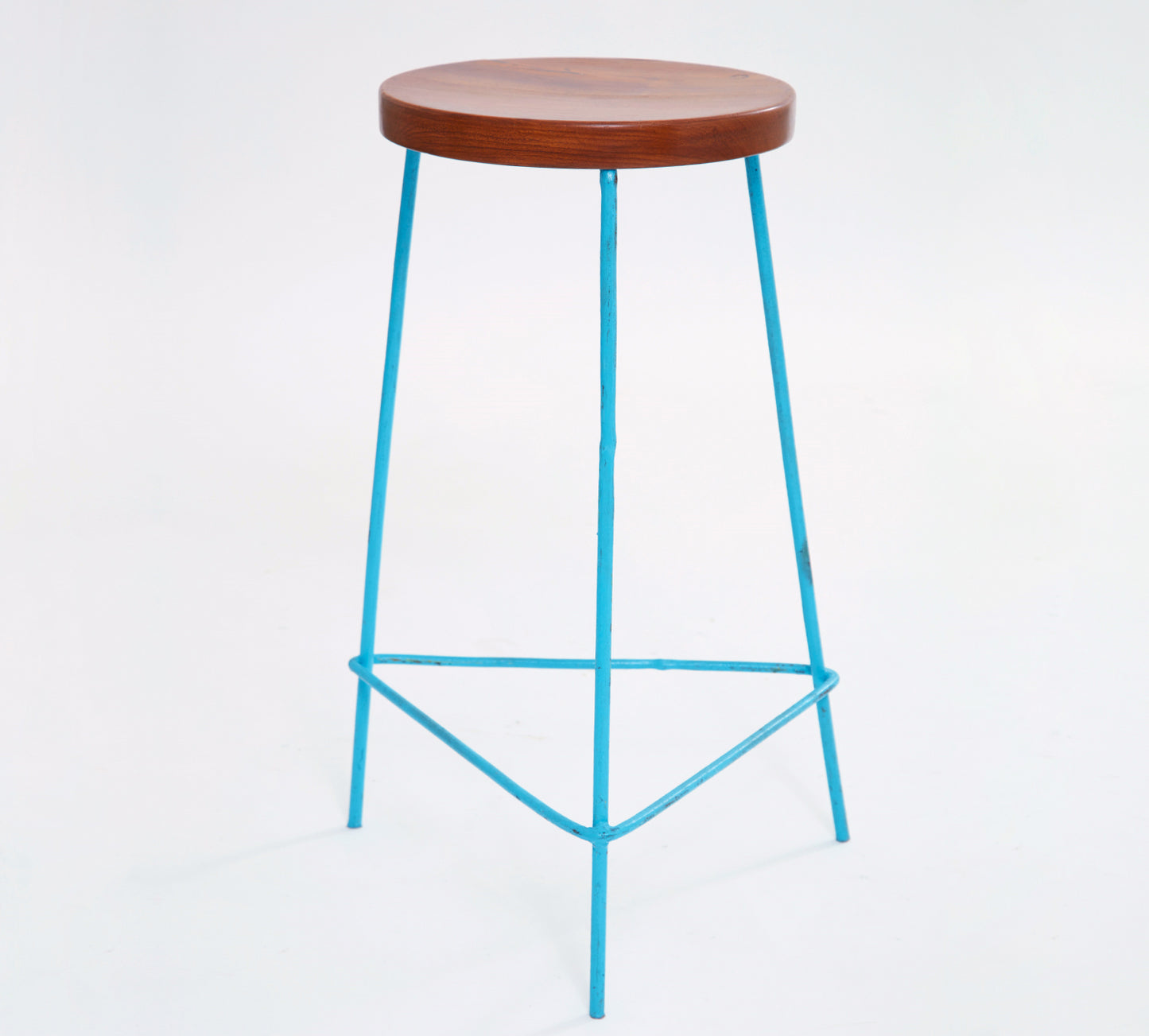 Pierre Jeanneret Stools in Teak and Iron (Set of 6)