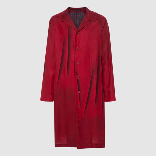 Yohji Yamamoto Abstract-Print Silk Coat