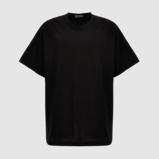 Yohji Yamamoto Black Crewneck T Shirt Front View