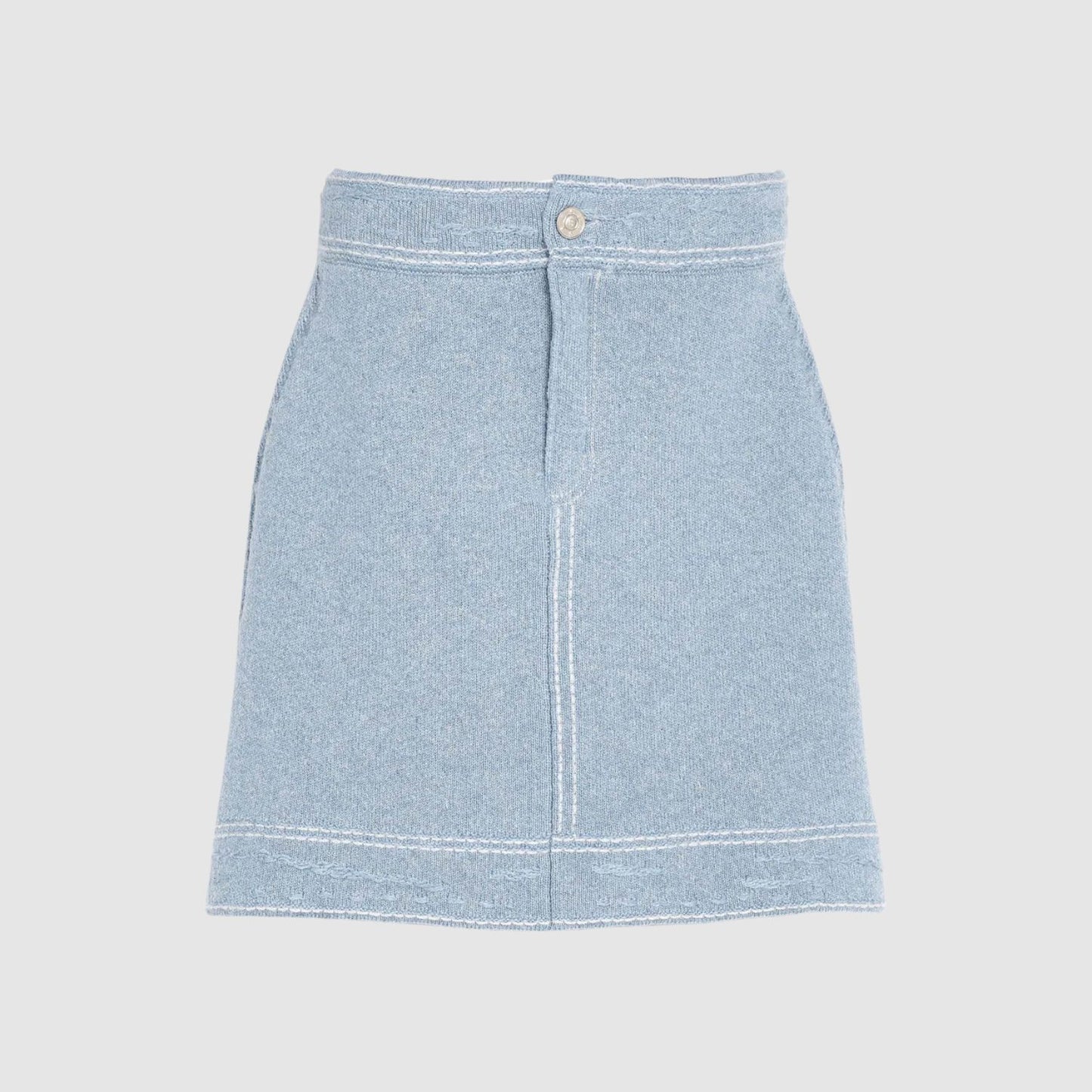 Barrie Denim Cashmere Skirt in Blue View 1