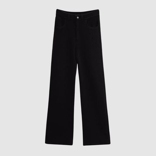 Barrie Denim Fringed Cashmere Trousers VIEW 1