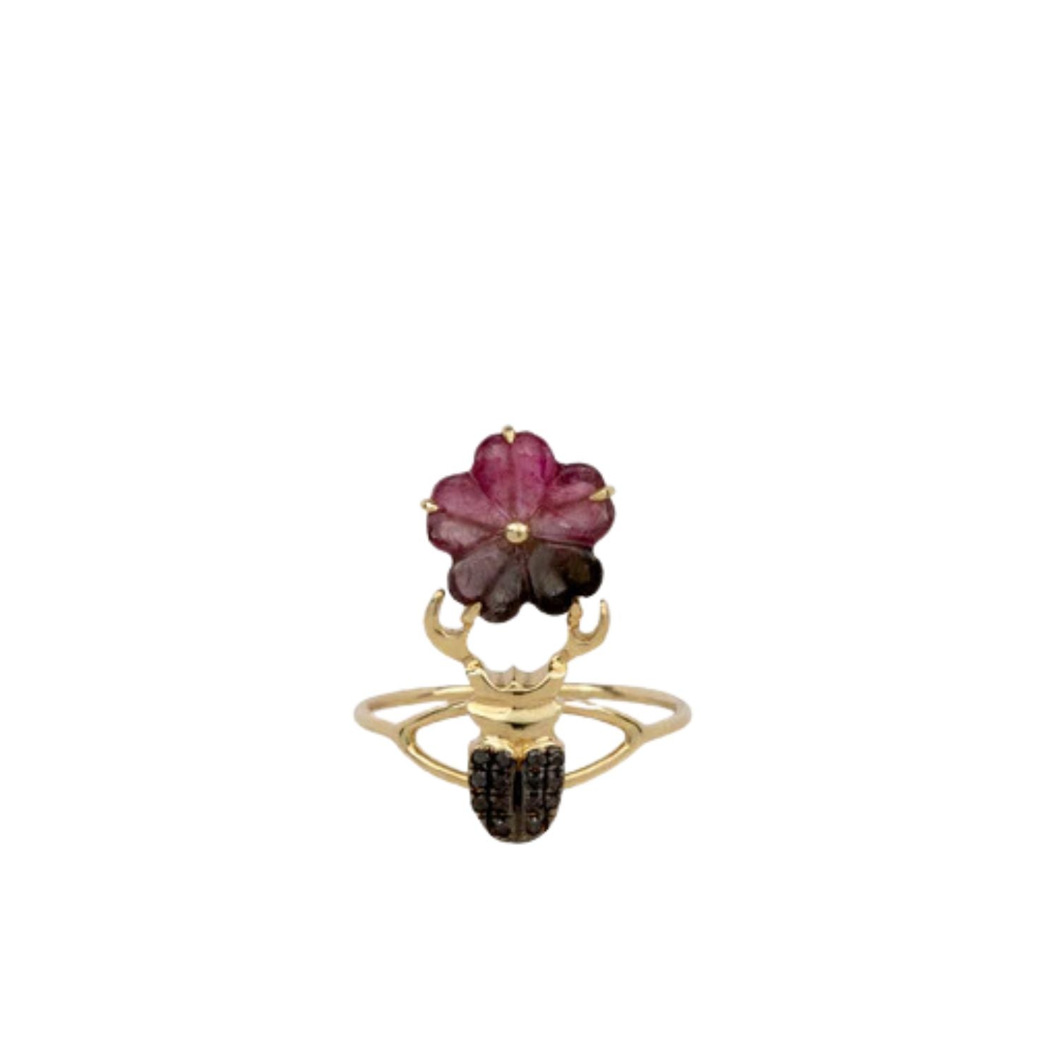 Daniela Villegas Tourmaline Flower Khepri Ring_DVIW239038

