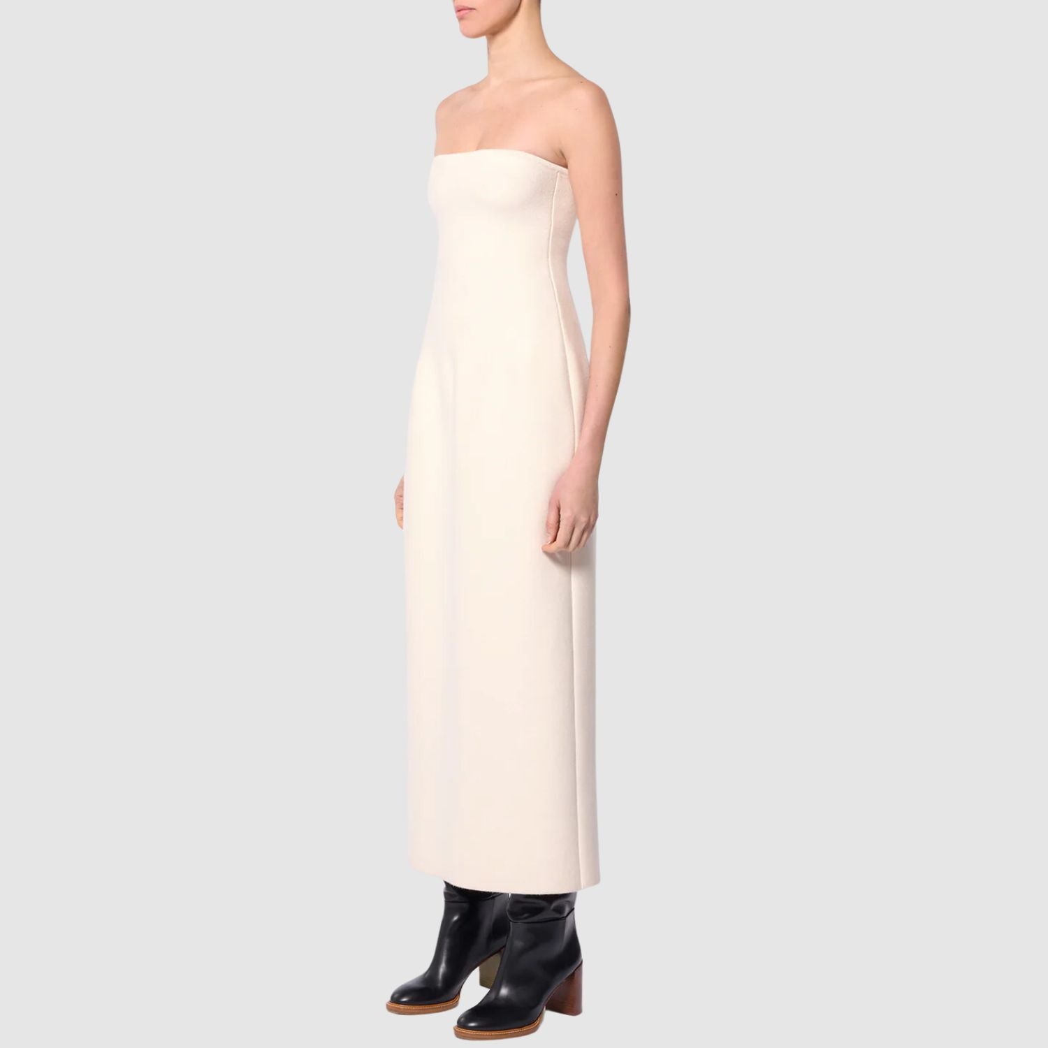 Gabriela Hearst Immanuel Knit Dress in Ivory Merino Wool