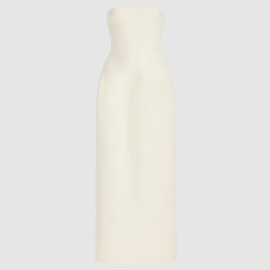 Gabriela Hearst Immanuel Knit Dress in Ivory Merino Wool