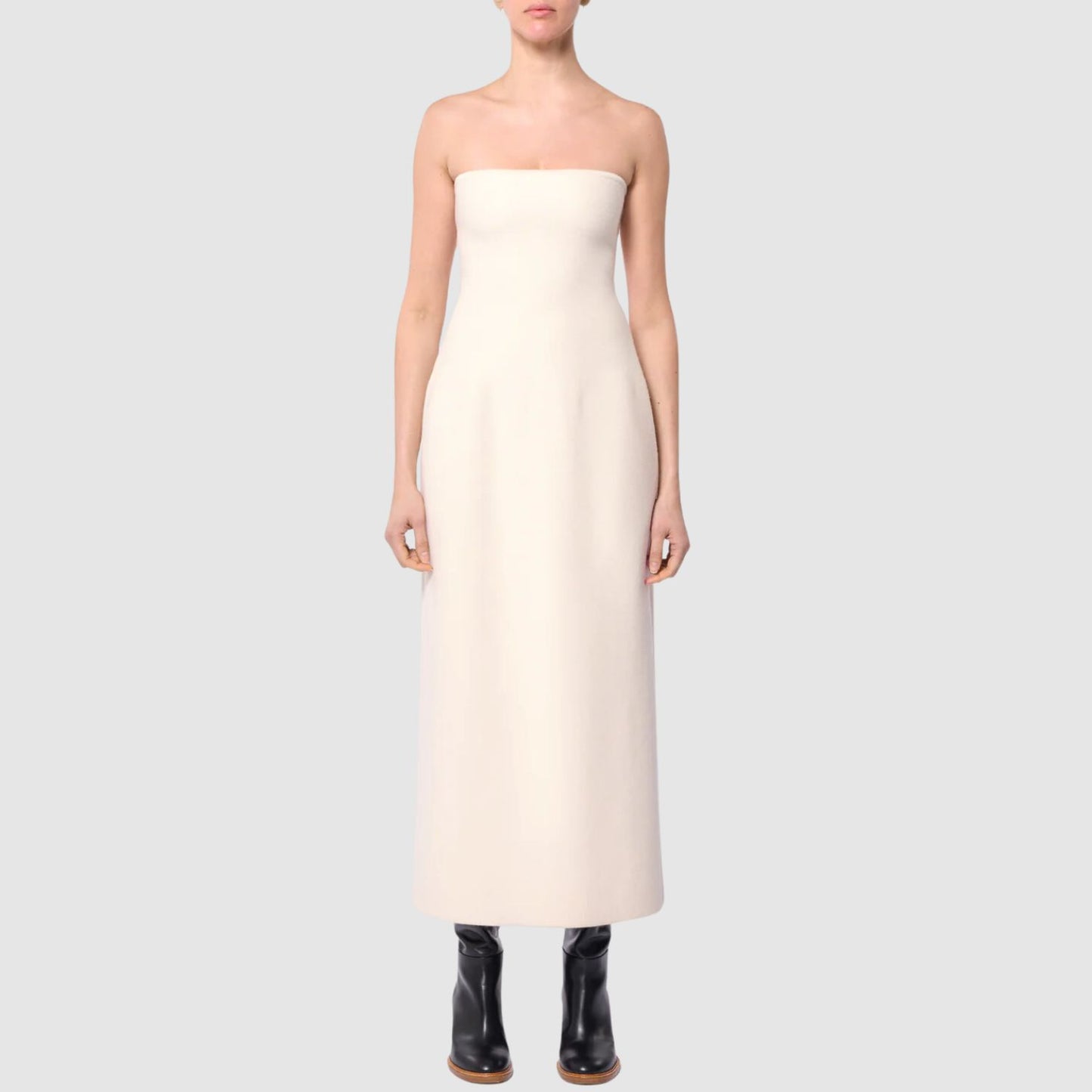 Gabriela Hearst Immanuel Knit Dress in Ivory Merino Wool