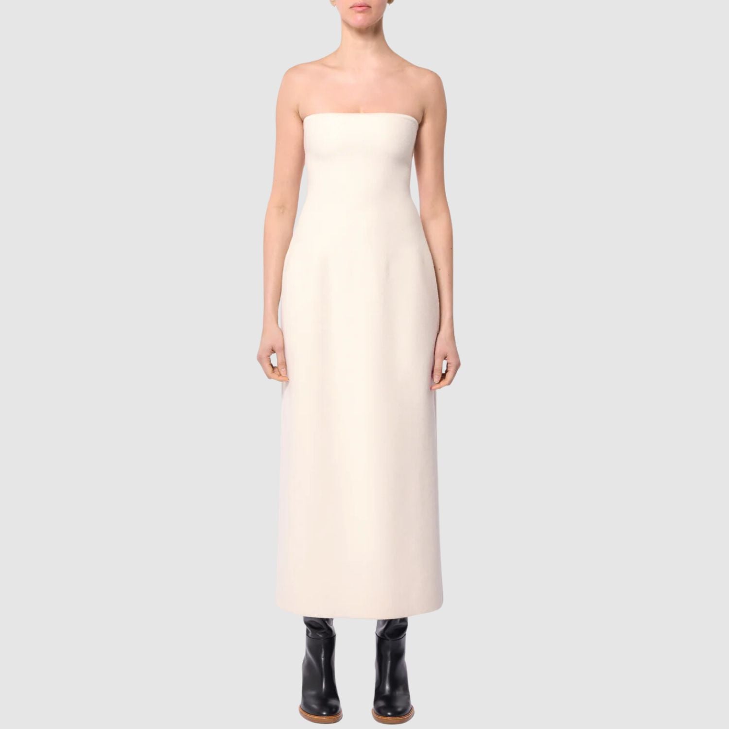 Gabriela Hearst Immanuel Knit Dress in Ivory Merino Wool