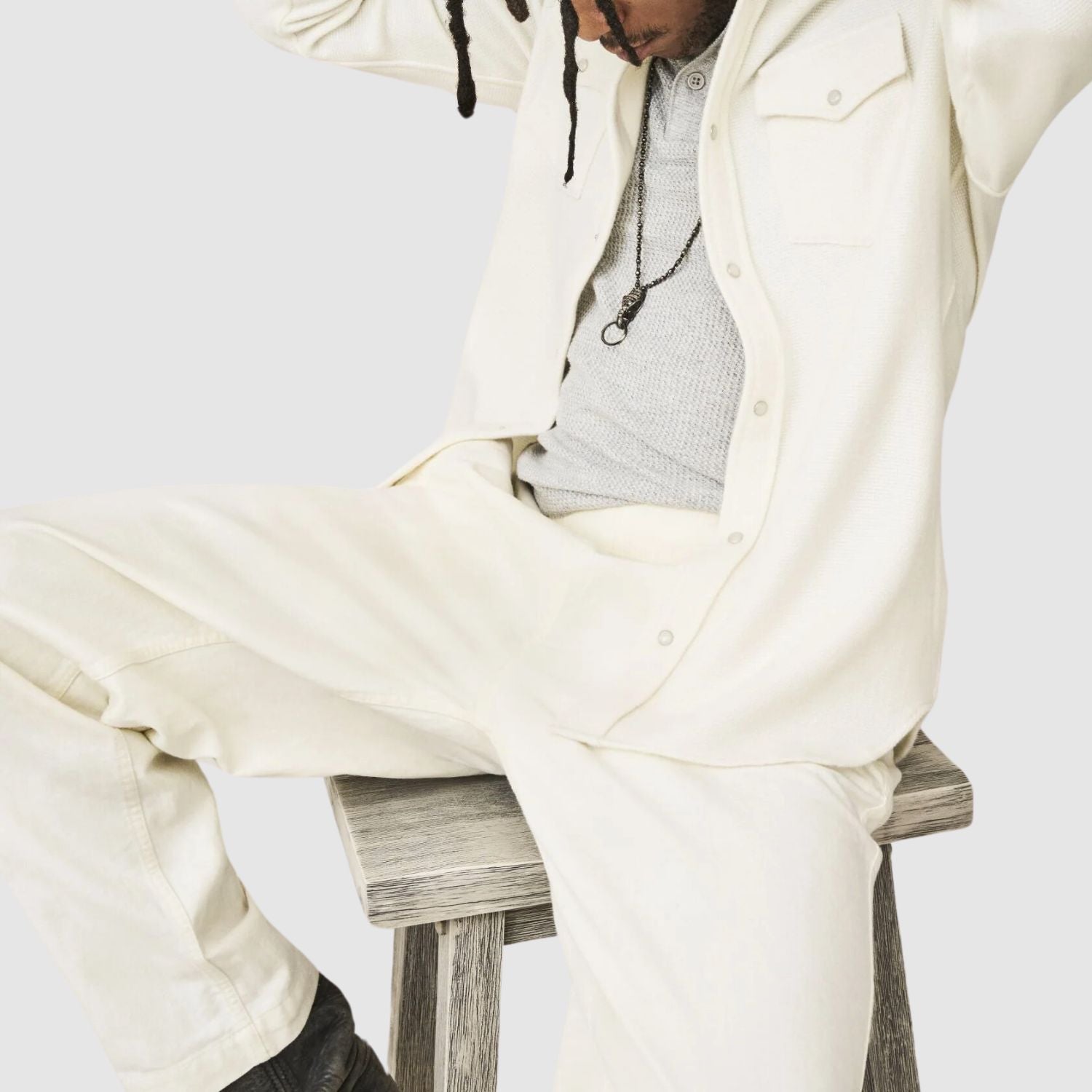 GOD'S TRUE CASHMERE Ivory Cashmere Shirt