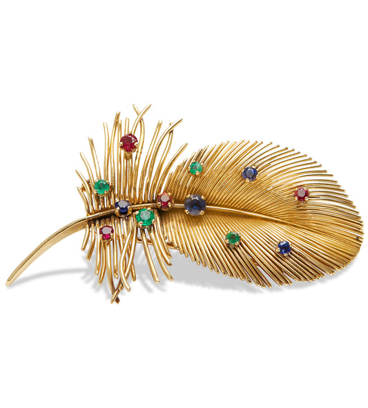 Vintage Jewelry - Feather Vintage Brooch