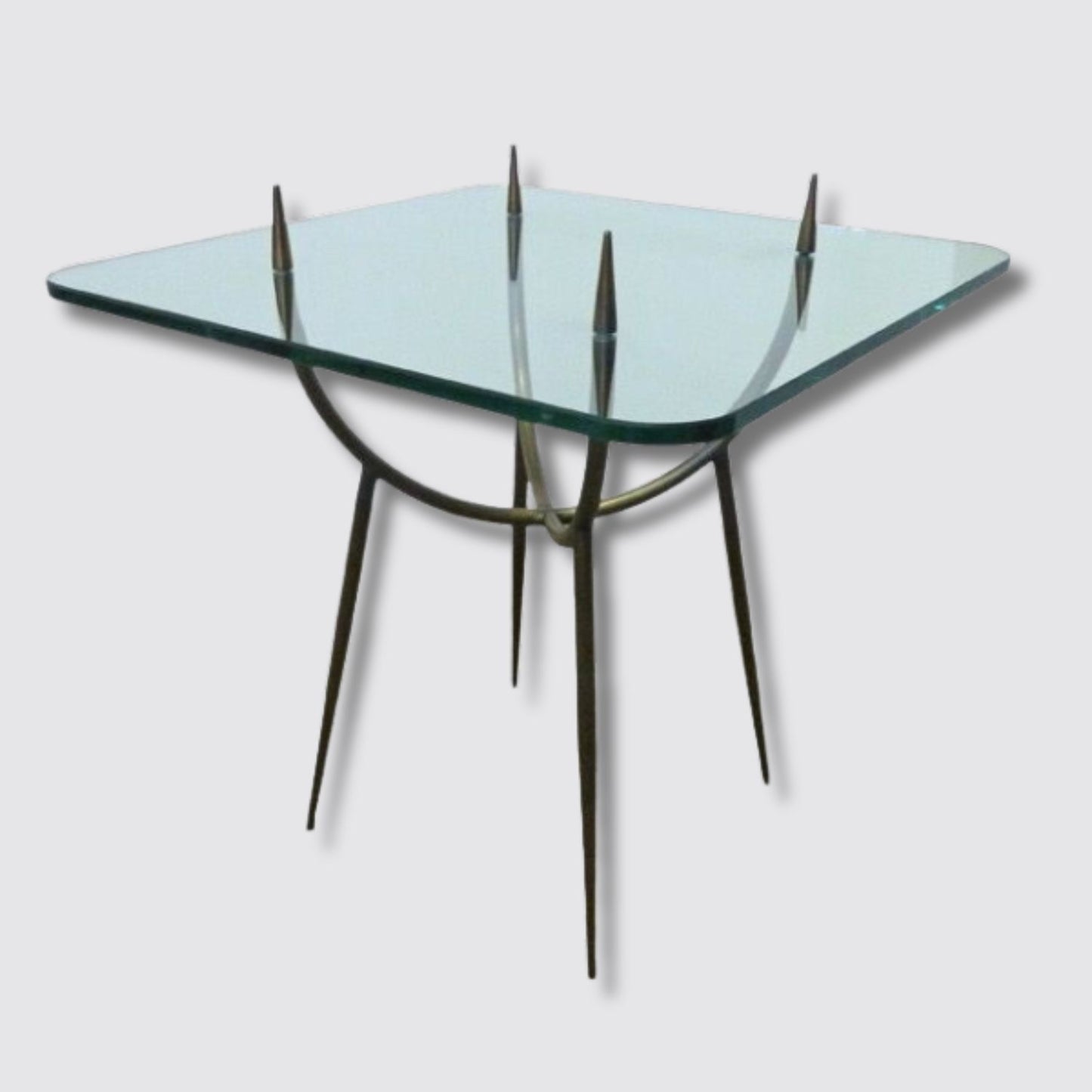 Vintage Glass and Brass Table