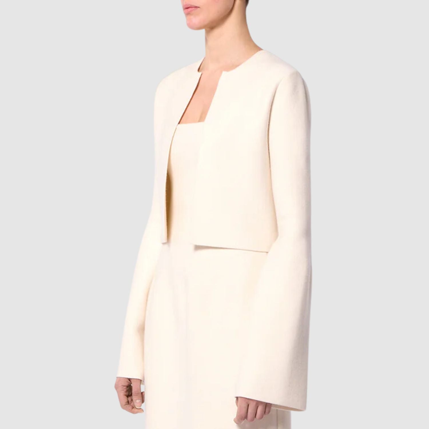 Gabriela Hearst Katlin Knit Jacket in Ivory Merino Wool