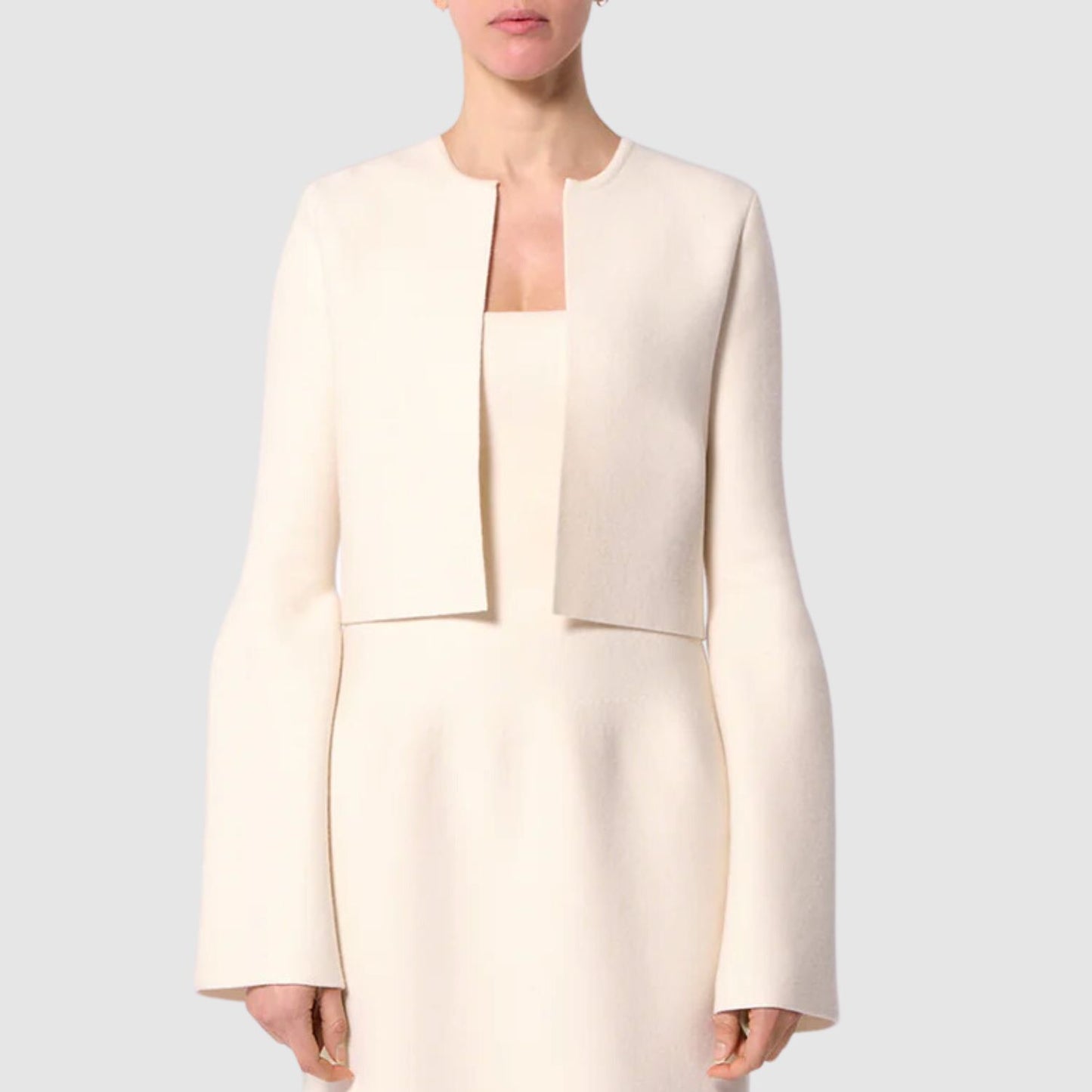 Gabriela Hearst Katlin Knit Jacket in Ivory Merino Wool