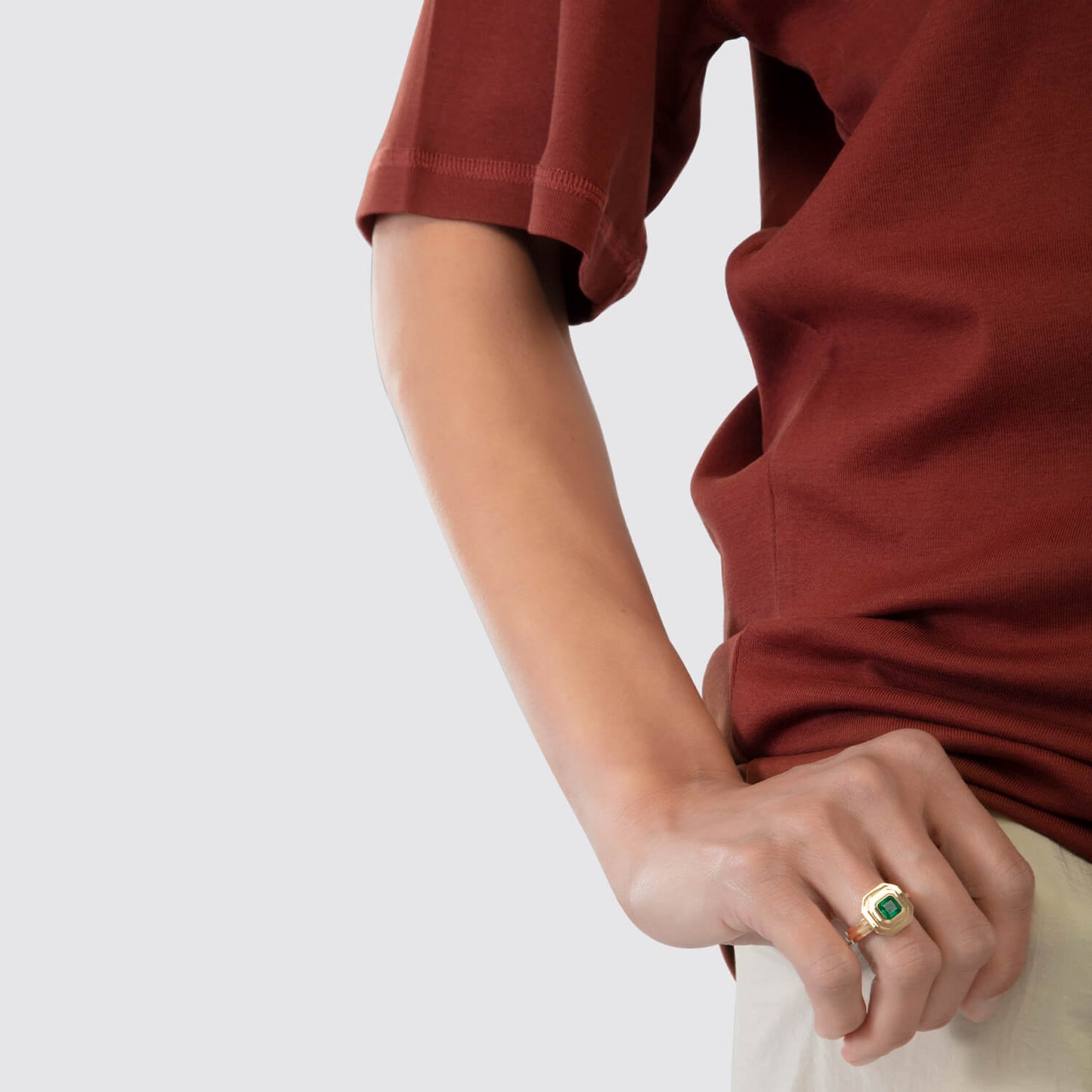 Lemaire | Rib T-Shirt in Cherry Mahogany