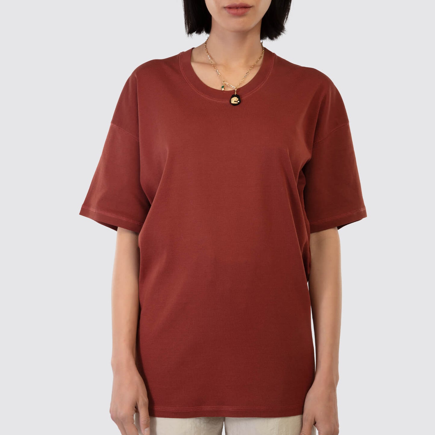 Lemaire | Rib T-Shirt in Cherry Mahogany