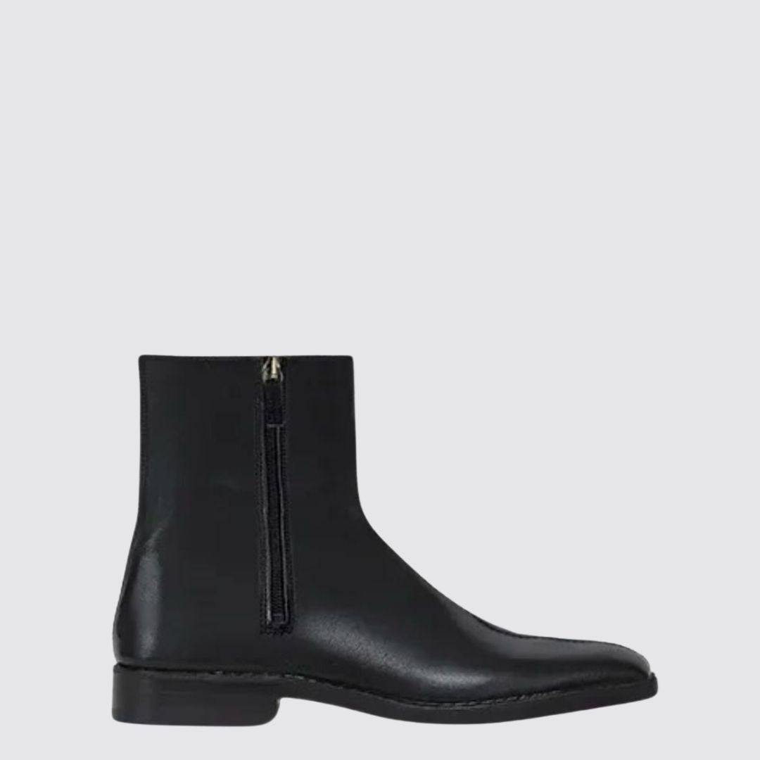 LEMAIRE Piped Zipped Boots In Black