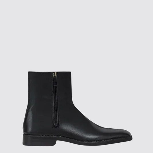 LEMAIRE Piped Zipped Boots In Black