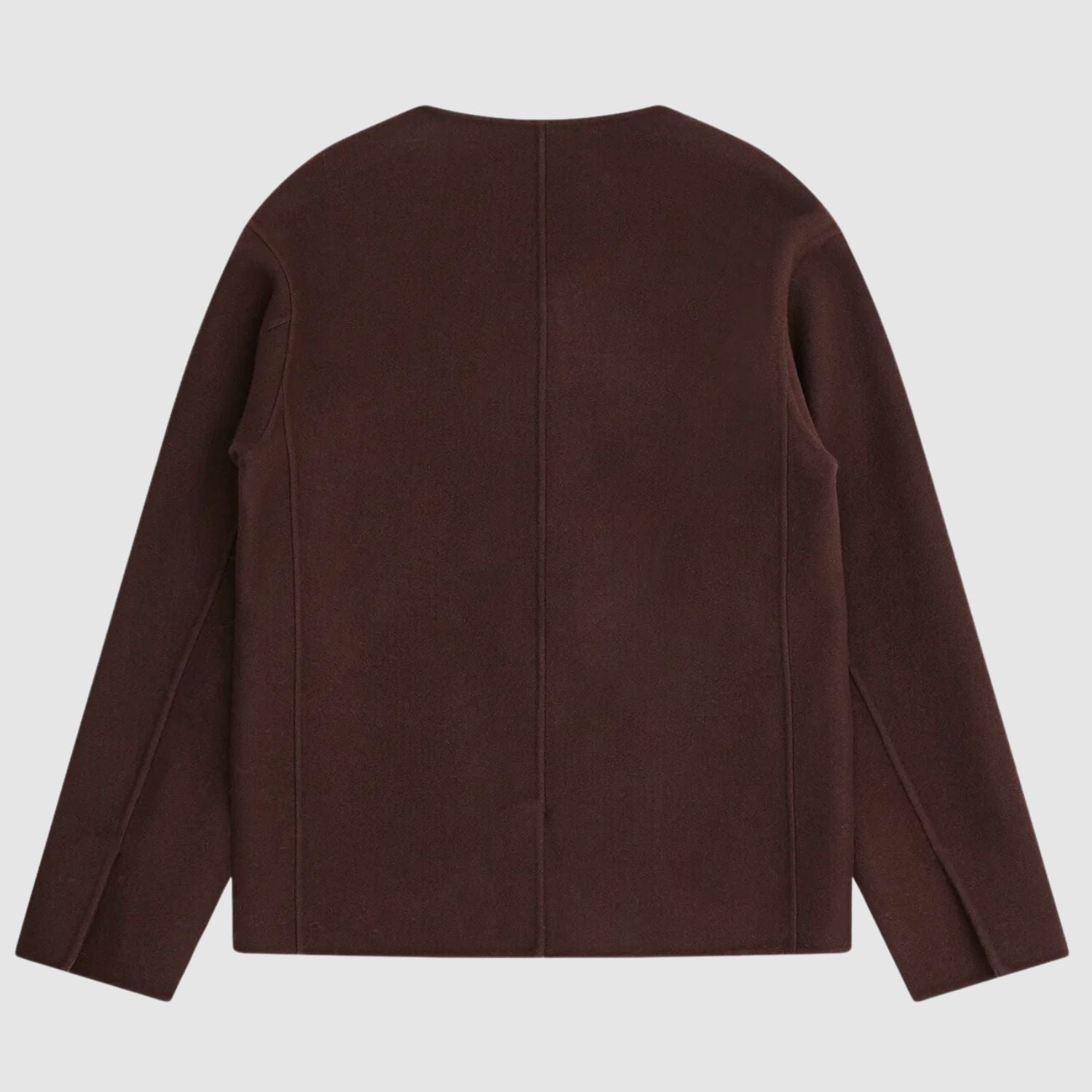 Meta Campania Collective Leon Collarless Jacket in Dark Chocolate_METM245005