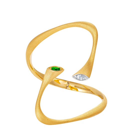 Mike Joseph Diamond and Emerald Shiva Bracelet