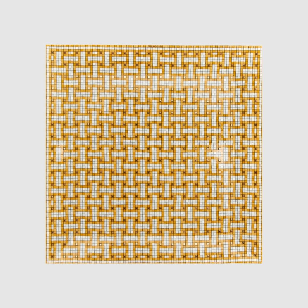 Hermes Mosaique au 24 Gold Square Plate N4 - Flat View