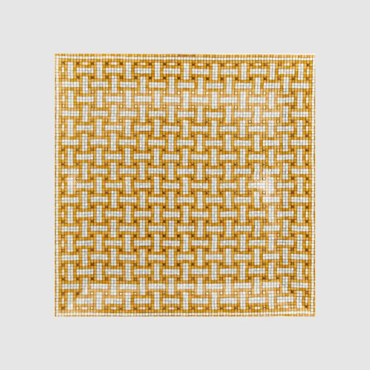 Hermes Mosaique au 24 Gold Square Plate N4 - Flat View