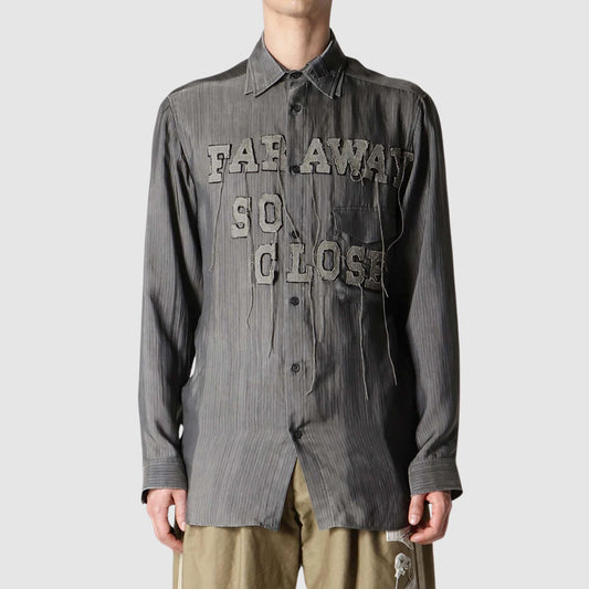 Yohji Yamamoto Cu Stripe Ink Blouse With Patch