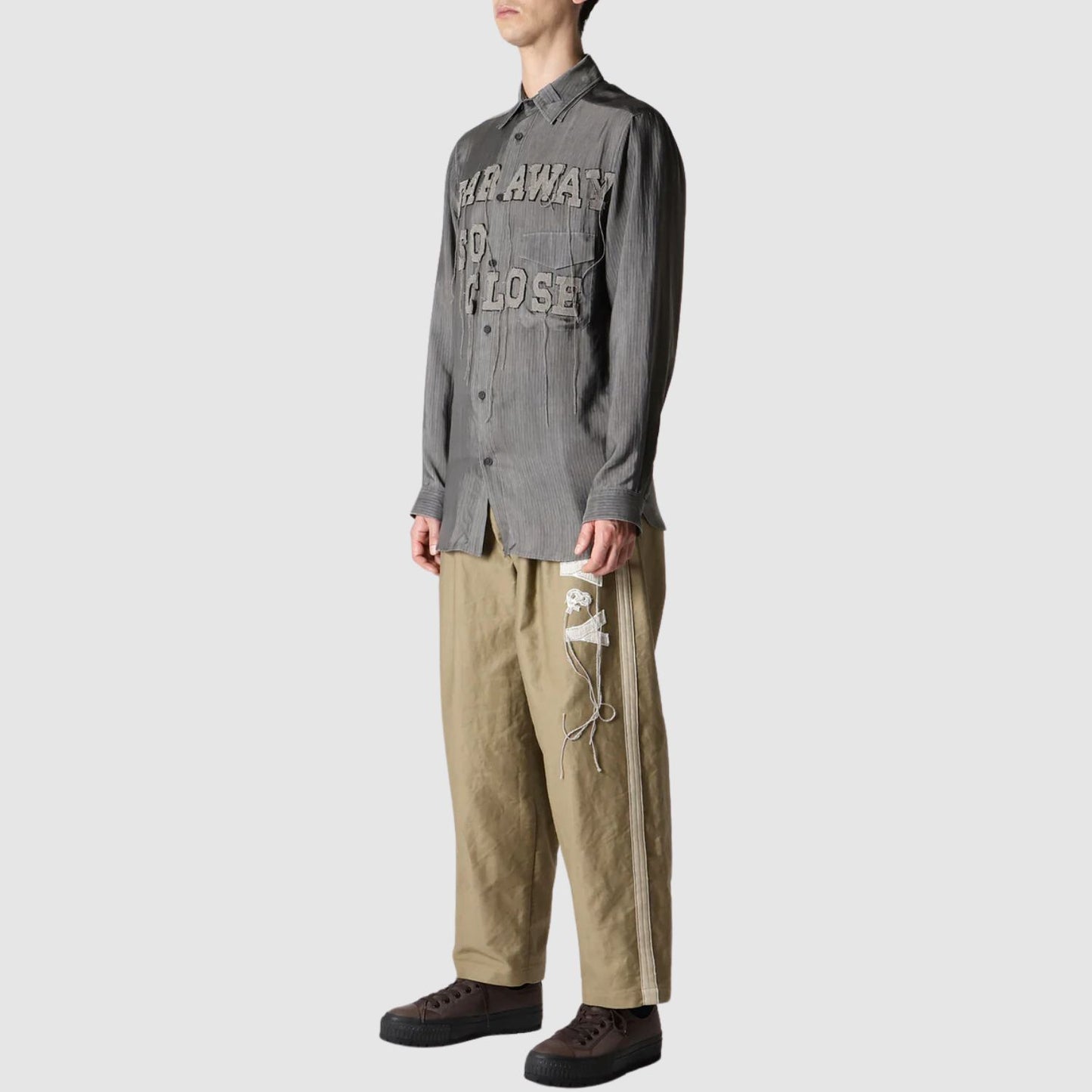 Yohji Yamamoto Cu Stripe Ink Blouse With Patch